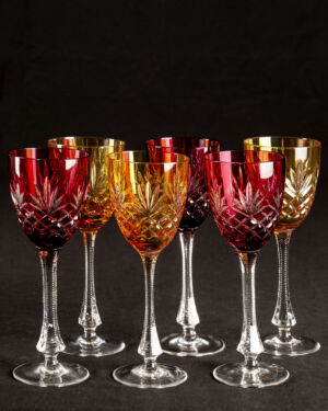 bicchiere oro da vino vetro molato colorato